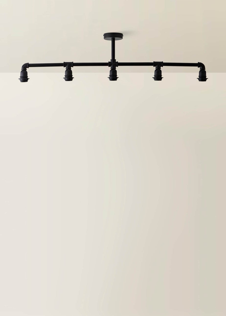 ValueLights Luiggi Black 5 Way Bar Ceiling Light