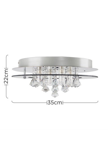 ValueLights Ricardo Brushed Chrome 3 Way Frosted Shades Ceiling Light