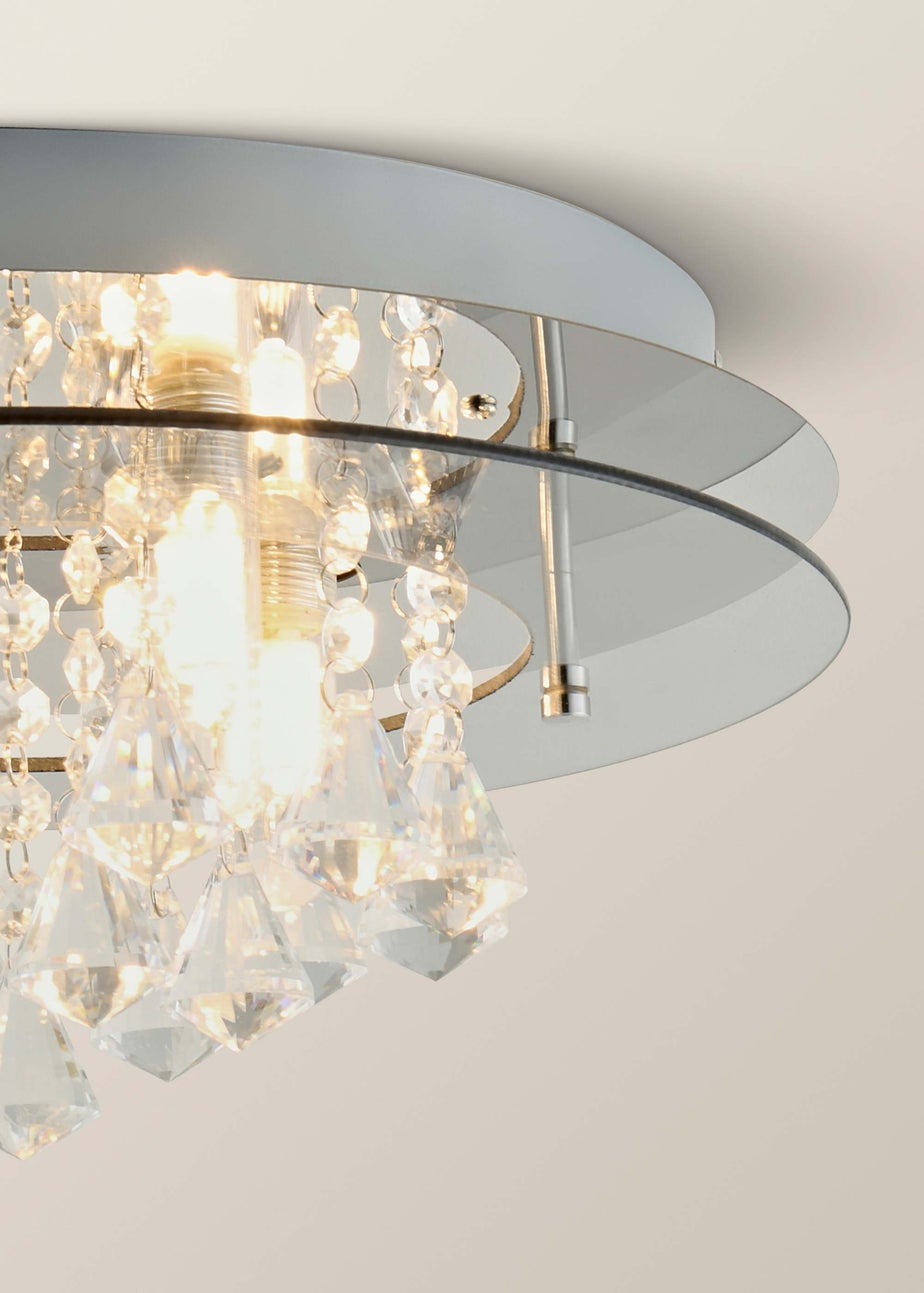 ValueLights Ricardo Brushed Chrome 3 Way Frosted Shades Ceiling Light