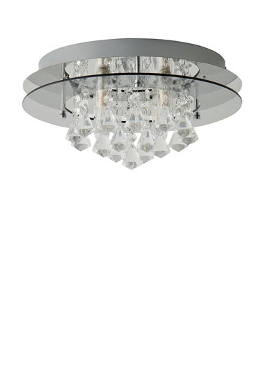 ValueLights Ricardo Brushed Chrome 3 Way Frosted Shades Ceiling Light