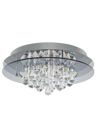 ValueLights Ricardo Brushed Chrome 3 Way Frosted Shades Ceiling Light