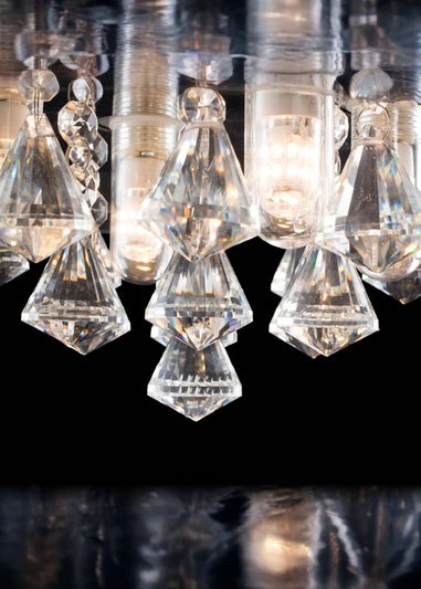 ValueLights Ricardo Brushed Chrome 3 Way Frosted Shades Ceiling Light