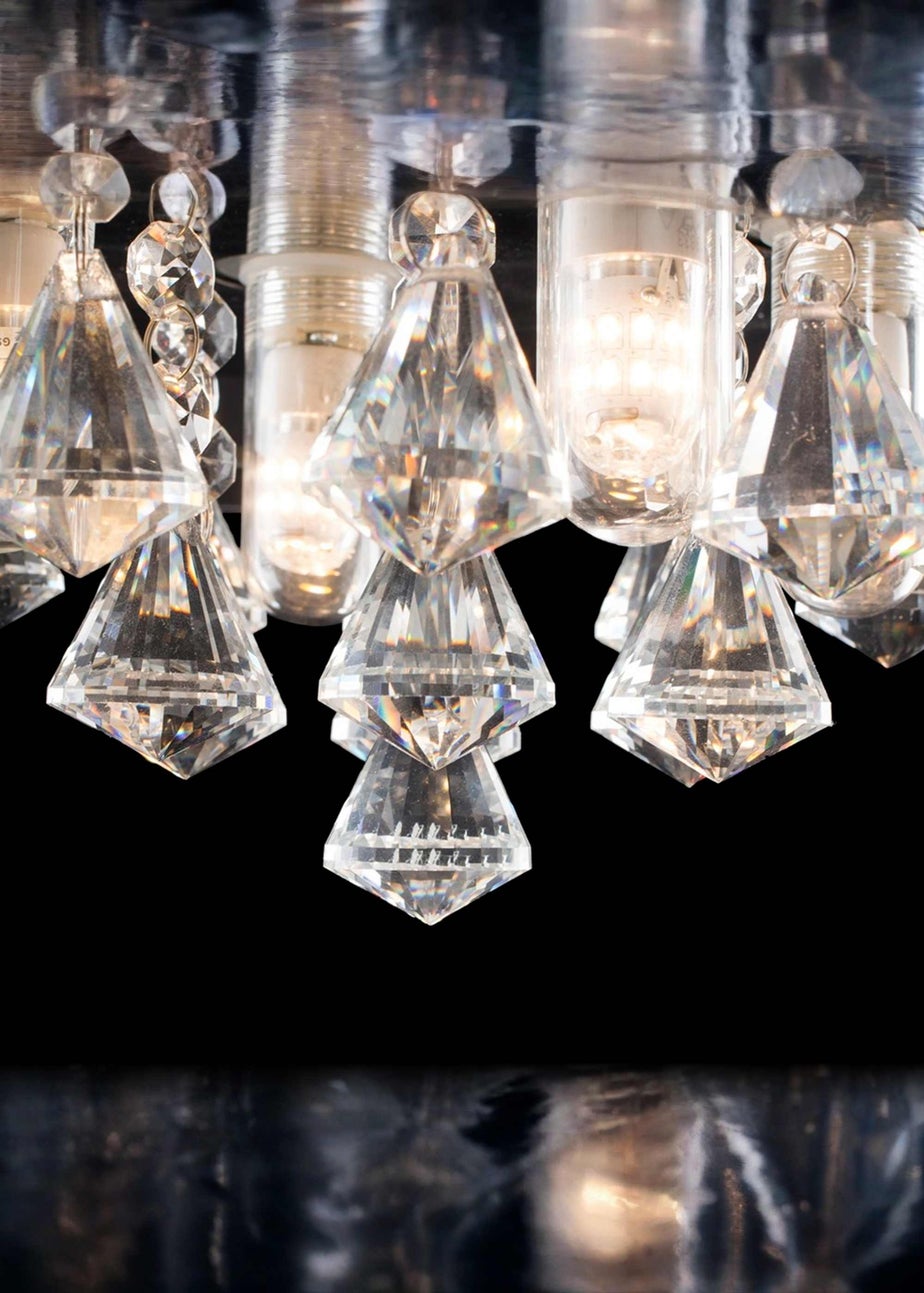 ValueLights Ricardo Brushed Chrome 3 Way Frosted Shades Ceiling Light