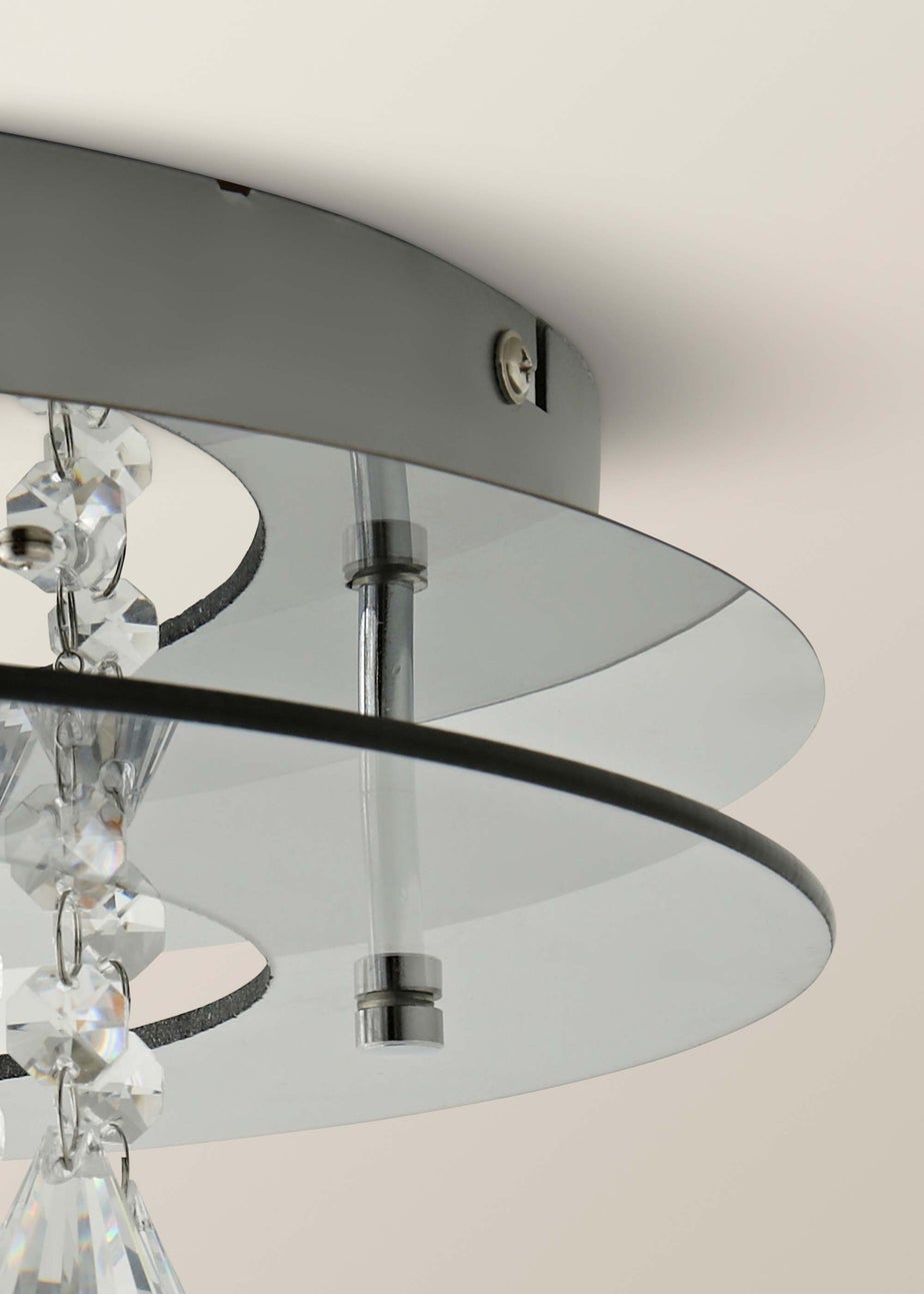ValueLights Ricardo Brushed Chrome 3 Way Frosted Shades Ceiling Light