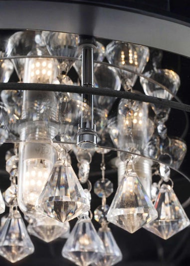 ValueLights Ricardo Brushed Chrome 3 Way Frosted Shades Ceiling Light