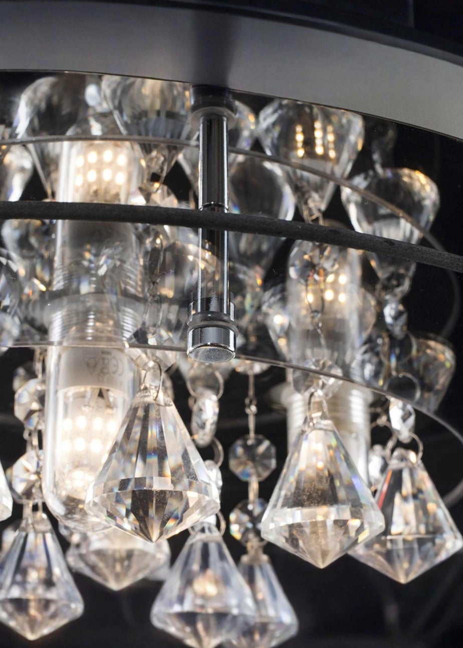 ValueLights Ricardo Brushed Chrome 3 Way Frosted Shades Ceiling Light