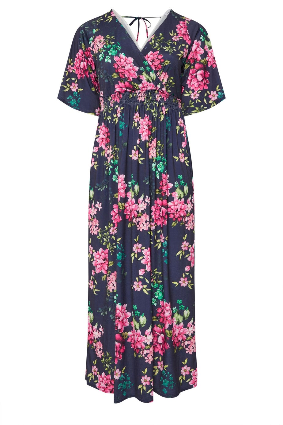 Yours London Curve Navy Blue Floral Print Maxi Dress