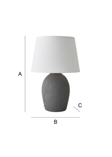ValueLights Clint Large Grey Ceramic Table Lamp Linen Shade