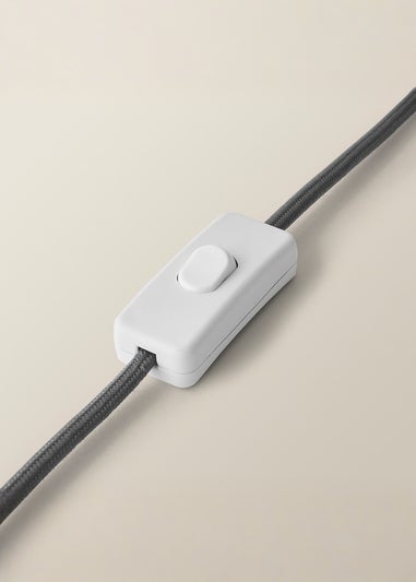 ValueLights Clint Large Grey Ceramic Table Lamp Linen Shade