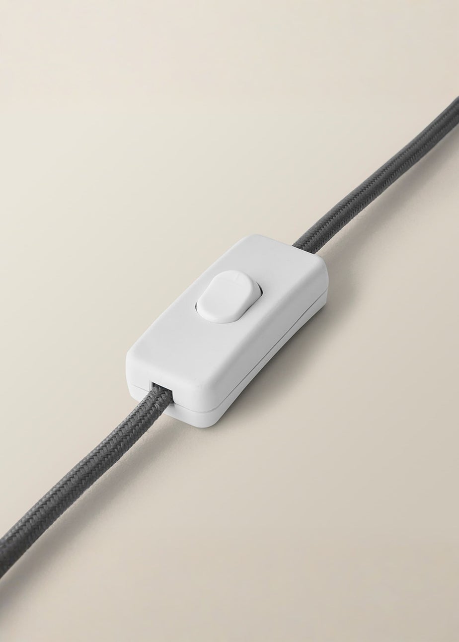 ValueLights Clint Large Grey Ceramic Table Lamp Linen Shade