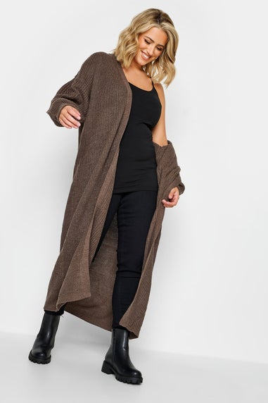 Yours Curve Natural Brown Longline Cardigan
