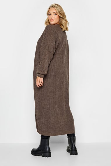 Yours Curve Natural Brown Longline Cardigan
