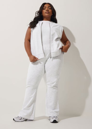 LIMITED COLLECTION Curve Grey Sleeveless Jersey Bomber Jacket