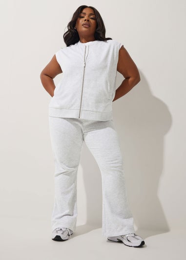 LIMITED COLLECTION Curve Grey Sleeveless Jersey Bomber Jacket