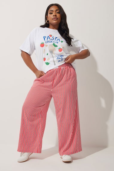 Yours Limited Collection Curve Red Stripe Boxer Waist Trousers