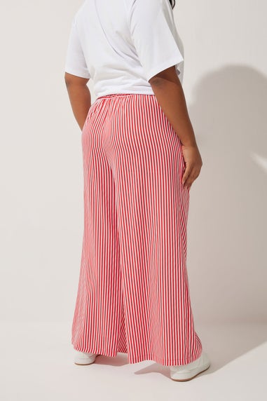 Yours Limited Collection Curve Red Stripe Boxer Waist Trousers