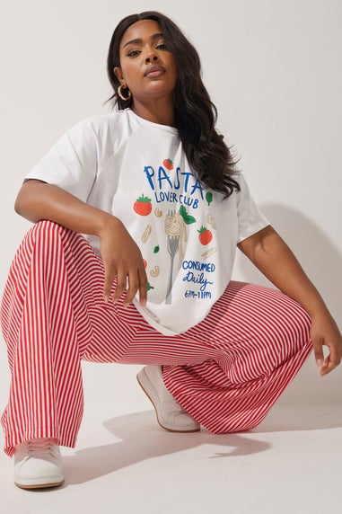 Yours Limited Collection Curve Red Stripe Boxer Waist Trousers