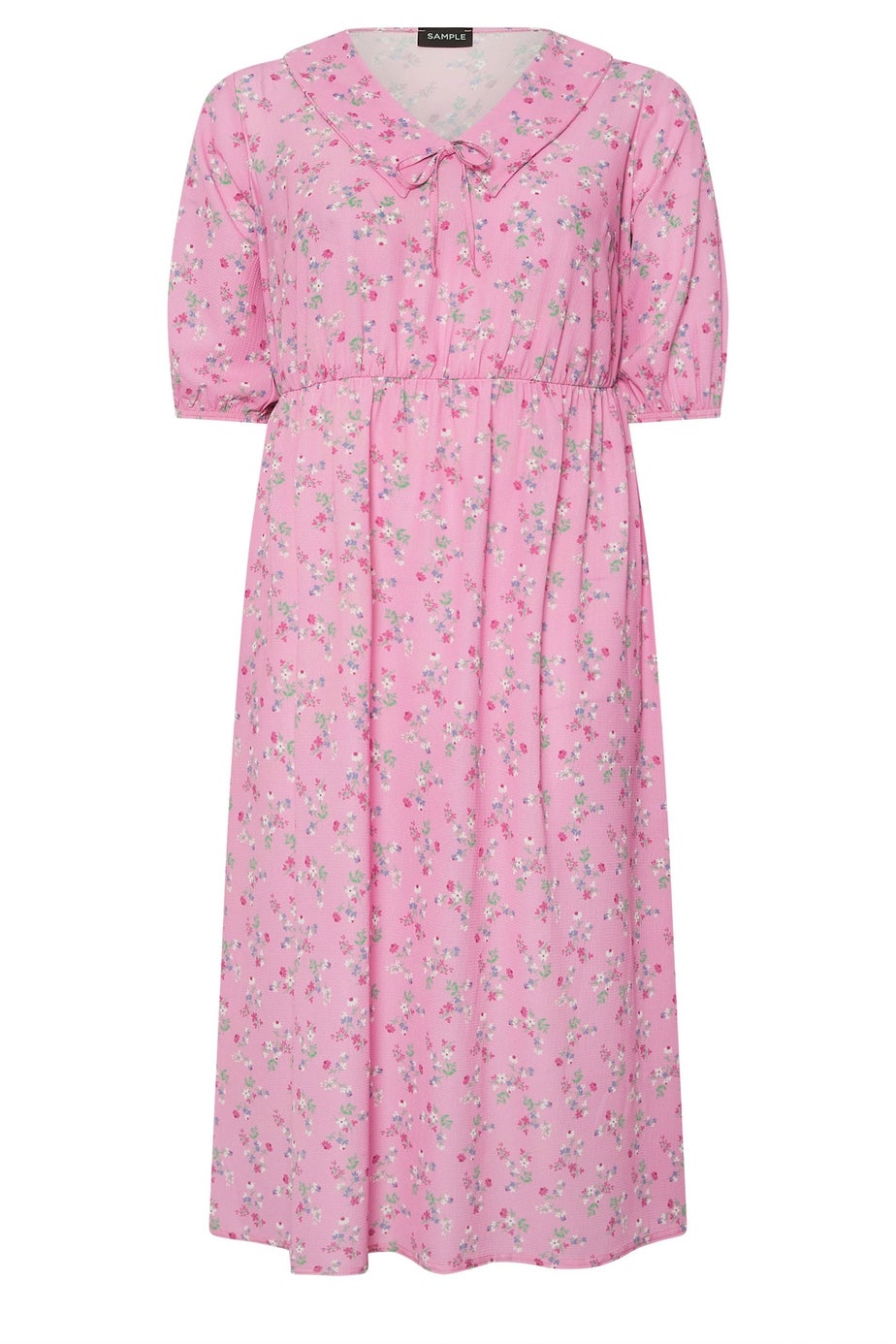 Yours Limited Collection Curve Pink Ditsy Floral Collared Midaxi Dress