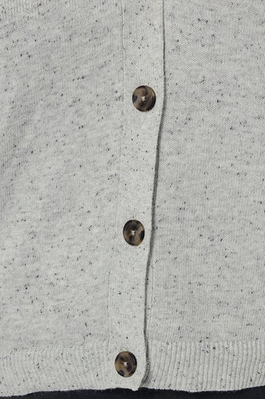 Yours Curve Grey Speckled Button Through Cardigan