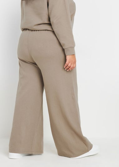 Yours Curve Light Brown Wide Leg Joggers