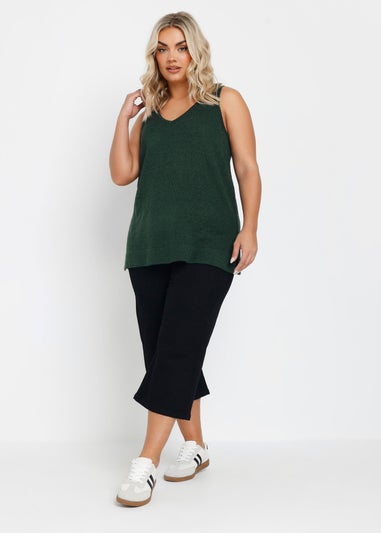 Yours Curve Emerald Green Knitted Vest Top