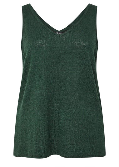 Yours Curve Emerald Green Knitted Vest Top
