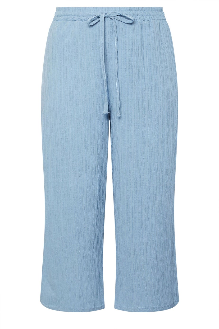 Yours Curve Light Blue Crinkle Midaxi Culottes