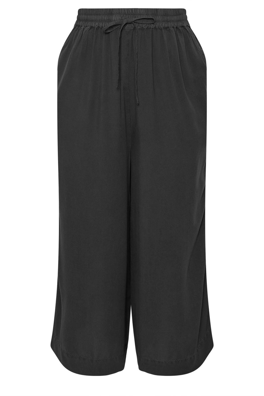 Yours Curve Black Chambray Culottes
