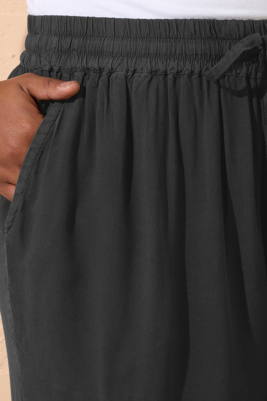 Yours Curve Black Chambray Culottes