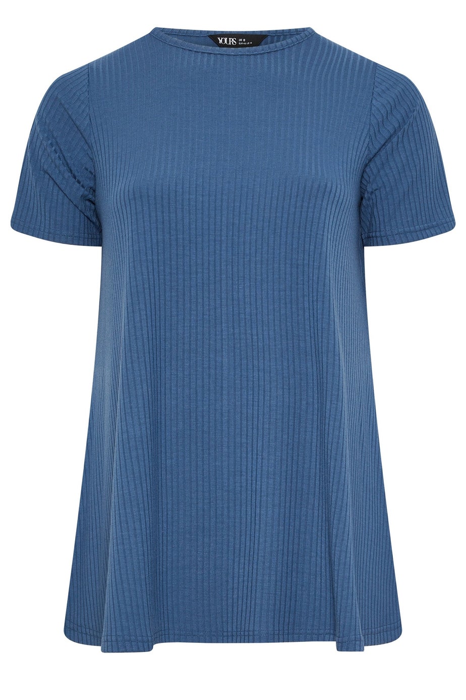 Yours Curve Blue Ribbed Swing Top