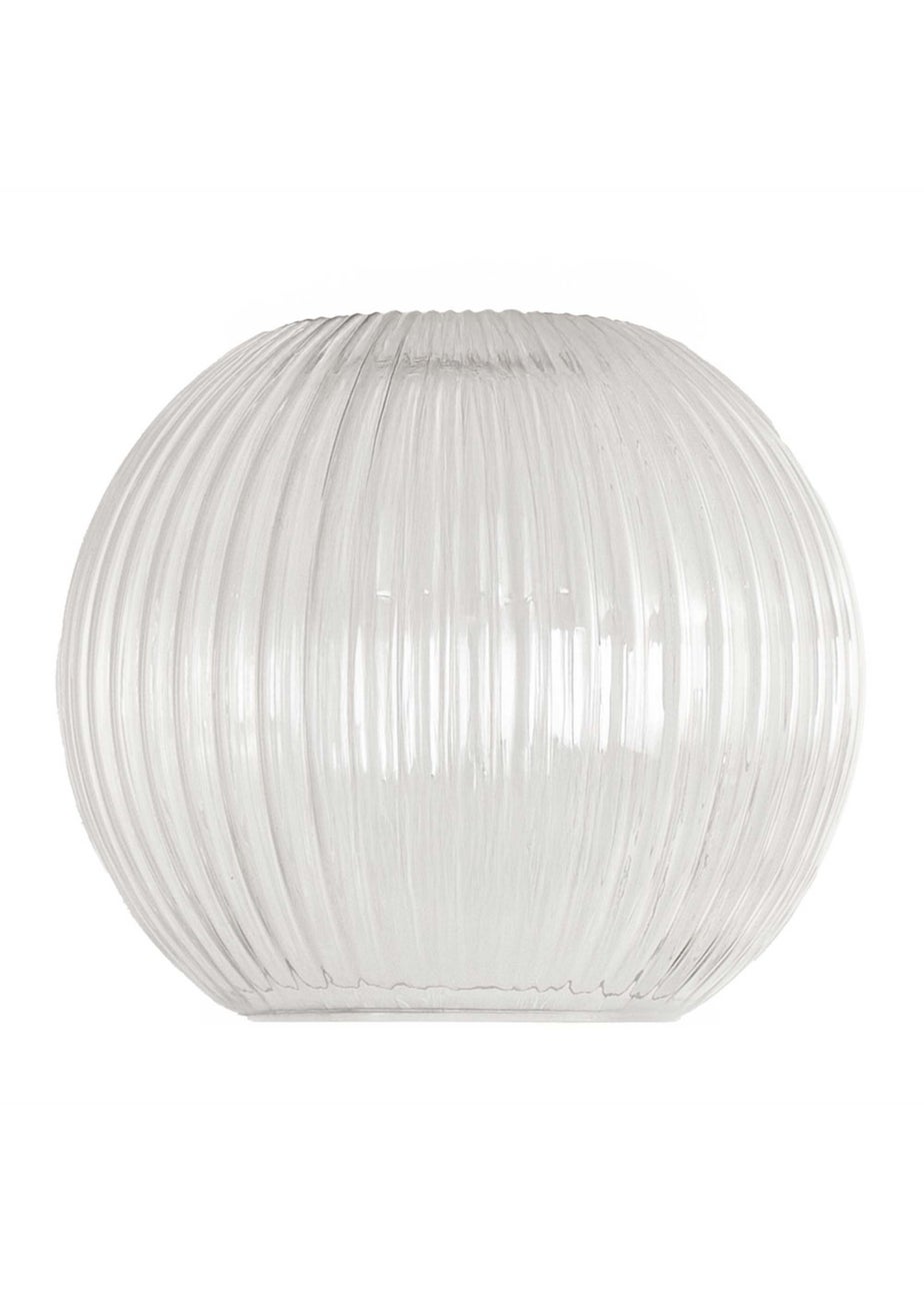 ValueLights Maddison Clear Ribbed Glass Globe Easy Fit Lampshade