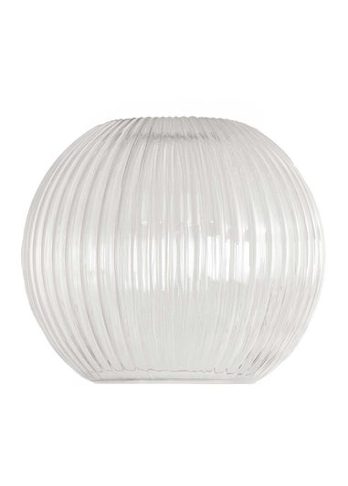 ValueLights Maddison Clear Ribbed Glass Globe Easy Fit Lampshade