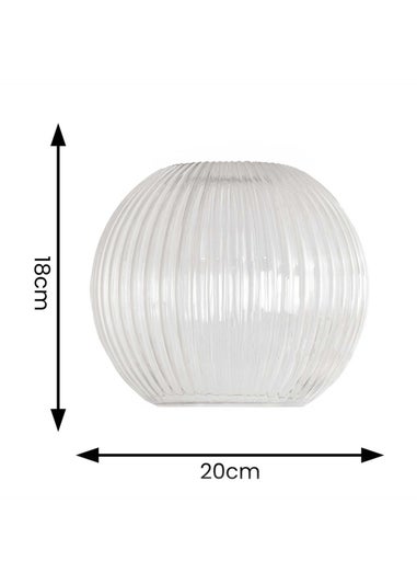 ValueLights Maddison Clear Ribbed Glass Globe Easy Fit Lampshade