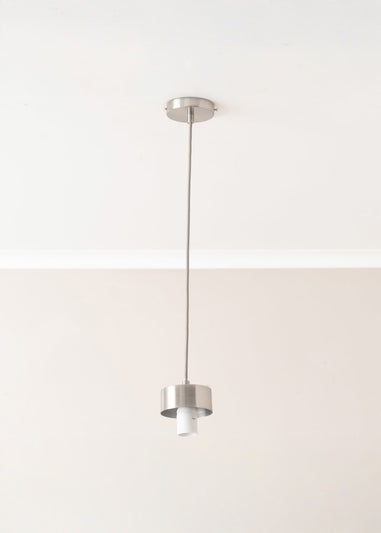 ValueLights Brianna Brushed Chrome Cap Adjustable Pendant Ceiling Light