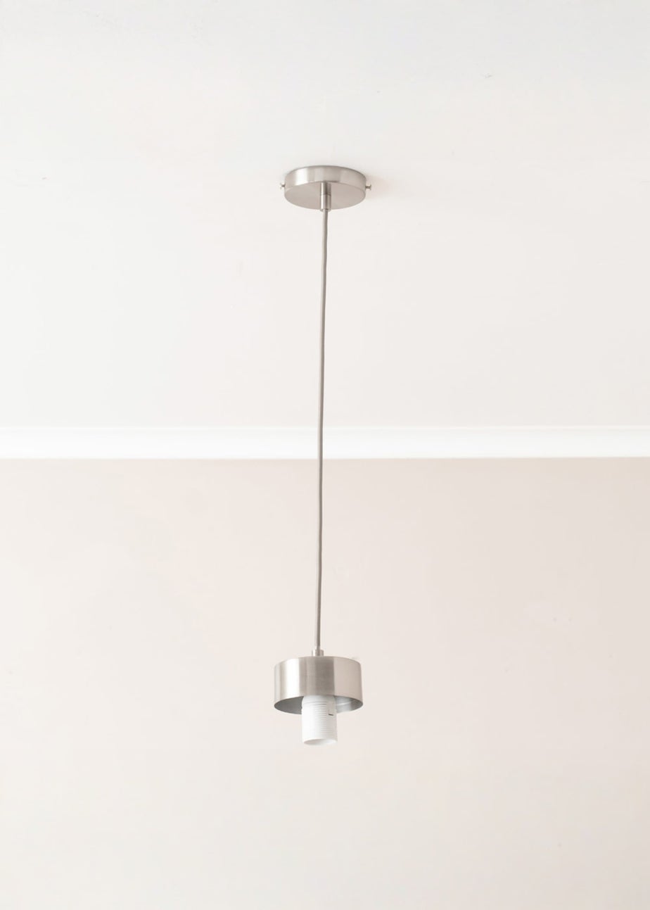 ValueLights Brianna Brushed Chrome Cap Adjustable Pendant Ceiling Light