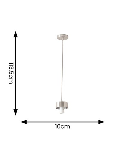 ValueLights Brianna Brushed Chrome Cap Adjustable Pendant Ceiling Light