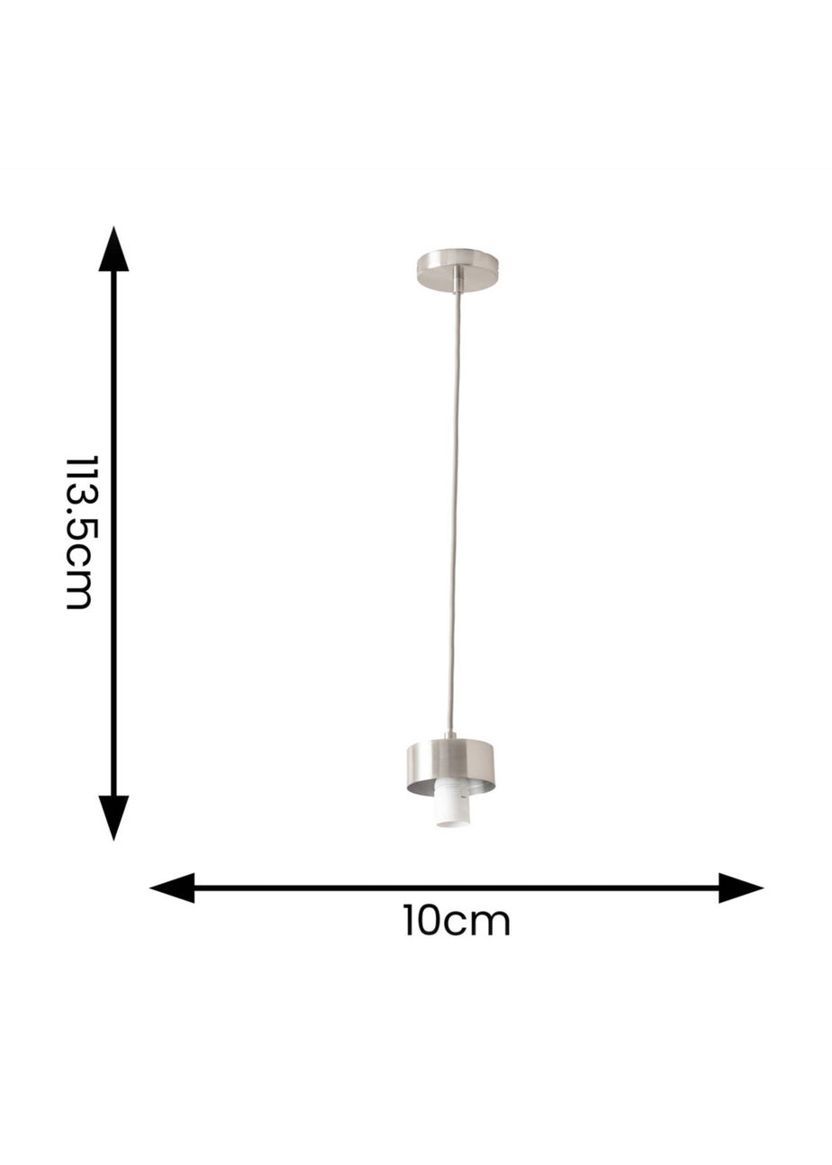 ValueLights Brianna Brushed Chrome Cap Adjustable Pendant Ceiling Light