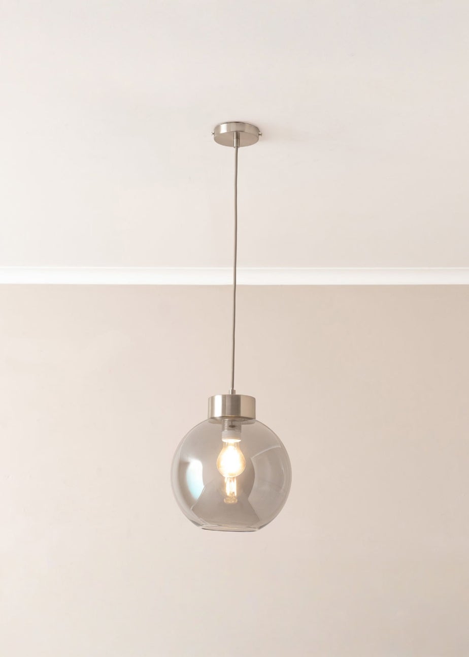 ValueLights Brianna Brushed Chrome Cap Adjustable Pendant Ceiling Light