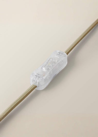 ValueLights Emily Dark Green Glass Table Lamp Natural Lampshade