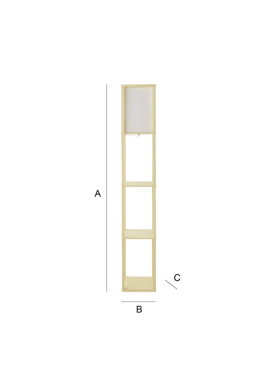 ValueLights Struttura Yellow Wood Shelving Floor Lamp