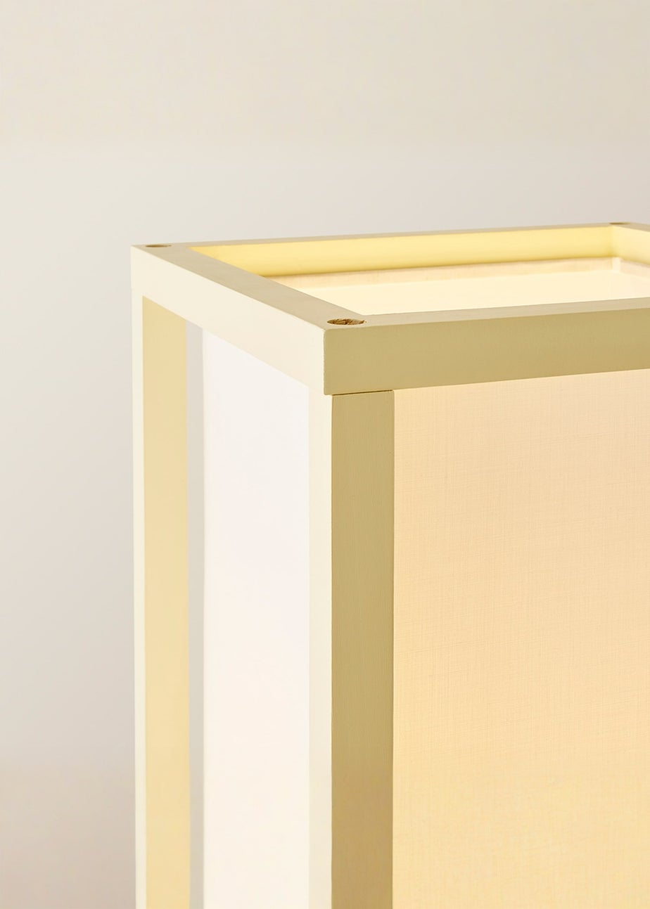 ValueLights Struttura Yellow Wood Shelving Floor Lamp