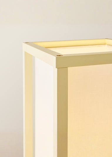 ValueLights Struttura Yellow Wood Shelving Floor Lamp