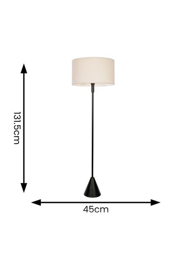 ValueLights Mitch Wood Triangle Floor Lamp Natural Lampshade