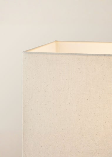 ValueLights Gloria Black Double Stem Metal Floor Lamp with Rectangular Lampshade