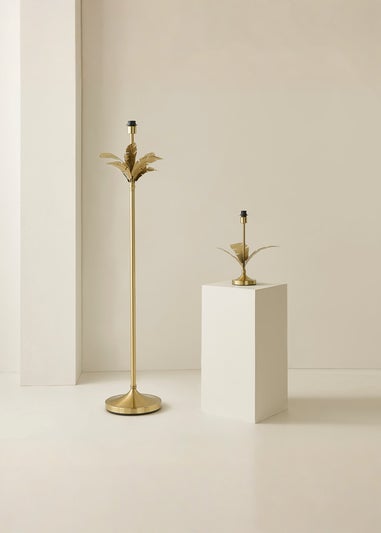 ValueLights Christina Gold Palm Leaf Floor Lamp Base