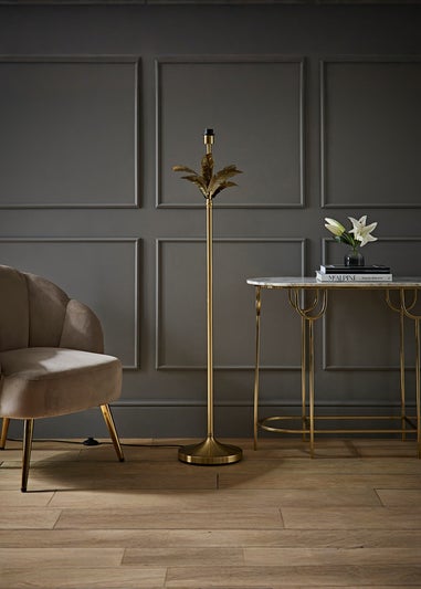 ValueLights Christina Gold Palm Leaf Floor Lamp Base
