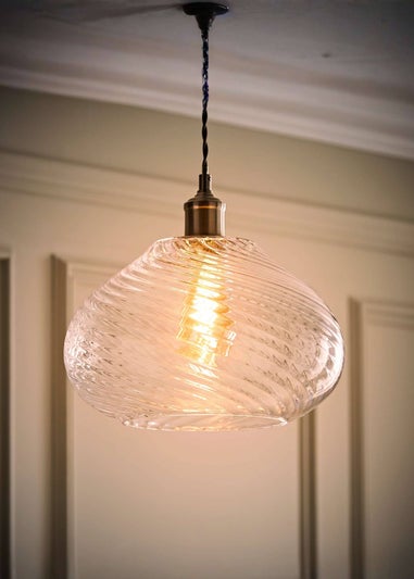 ValueLights Corinne Clear Glass Easy Fit Lampshade