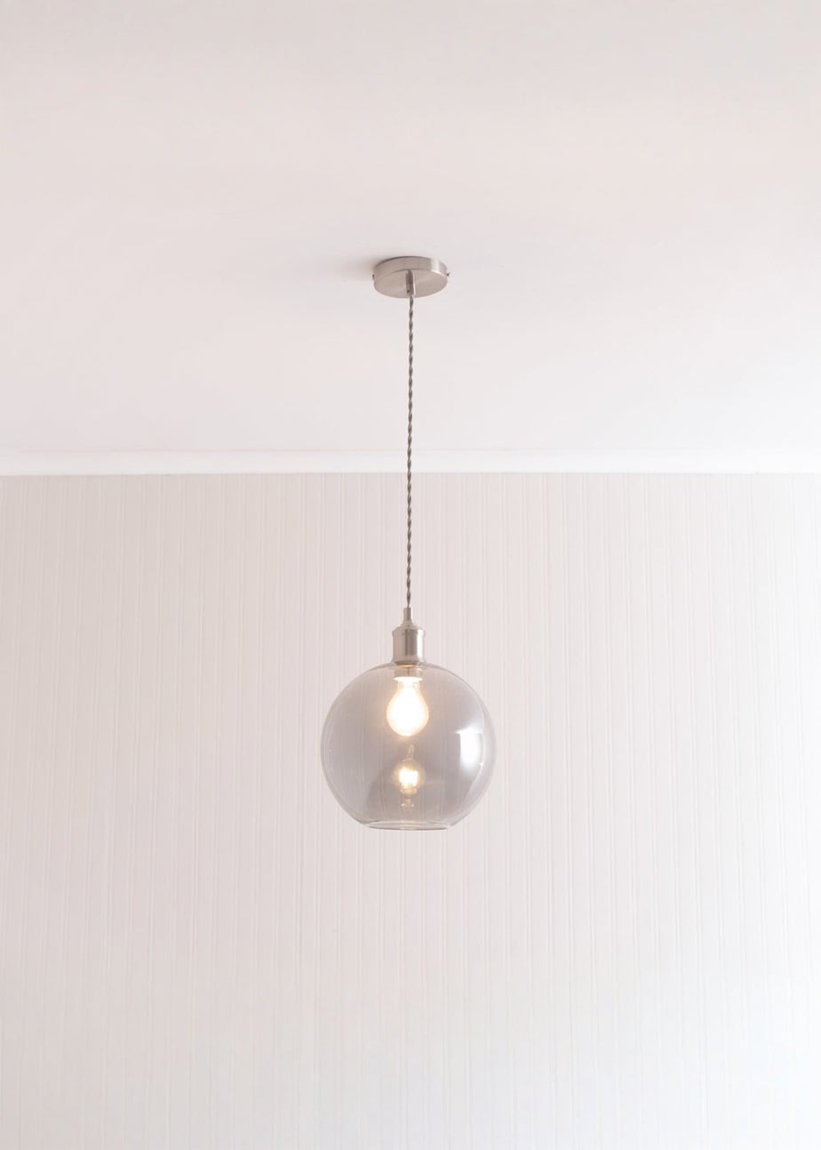ValueLights Shaw Brushed Chrome Adjustable Pendant Ceiling Light