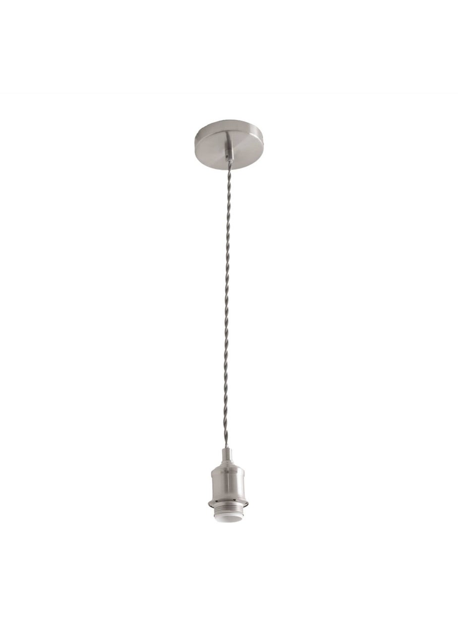 ValueLights Shaw Brushed Chrome Adjustable Pendant Ceiling Light