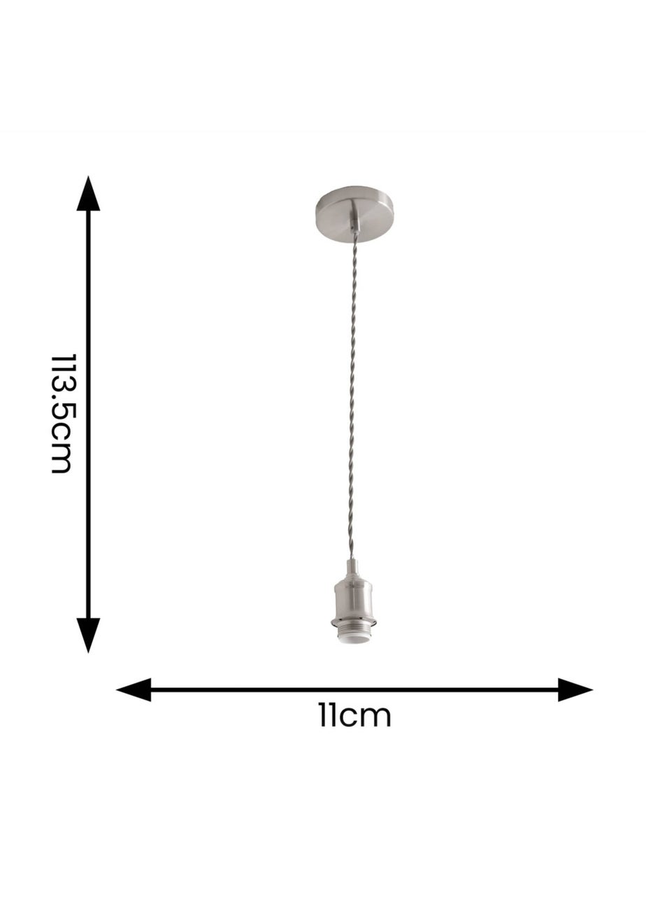 ValueLights Shaw Brushed Chrome Adjustable Pendant Ceiling Light